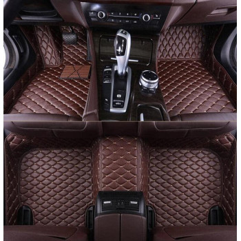 Moupl Customize All-Weather Protection Leather Floor Mats For Cars, Suvs, And Trucks According To Automotive Model (Brown)