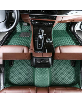 Moupl Customize All-Weather Protection Leather Floor Mats For Cars, Suvs, And Trucks According To Automotive Model (Green)