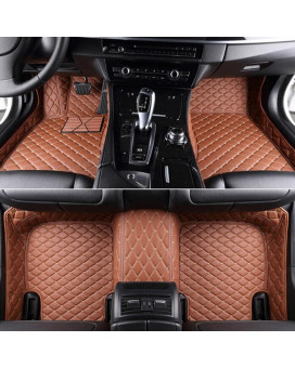 Moupl Customize All-Weather Protection Leather Floor Mats For Cars, Suvs, And Trucks According To Automotive Model (Light Brown)