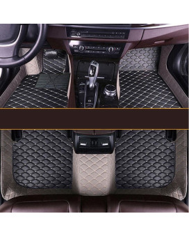 Moupl Customize All-Weather Protection Leather Floor Mats For Cars, Suvs, And Trucks According To Automotive Model (Edge Gray Medium Black Beige)