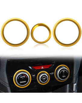 Auovo Ac Climate Control Knob Outer Ring Covers Accessories For Subaru Crosstrek 2018-2022 2023 Impreza 2017-2023 Forester 2019-2023 Interior Air Condition Switch Volume Control Trim (Gold)