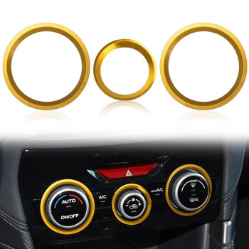 Auovo Ac Climate Control Knob Outer Ring Covers Accessories For Subaru Crosstrek 2018-2022 2023 Impreza 2017-2023 Forester 2019-2023 Interior Air Condition Switch Volume Control Trim (Gold)