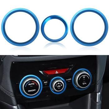 Auovo Ac Climate Control Knob Outer Ring Covers Accessories For Subaru Crosstrek 2018-2022 2023 Impreza 2017-2023 Forester 2019-2023 Interior Air Condition Switch Volume Control Trim (Light Blue)