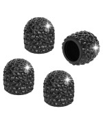 Bling Black Valve Stem Caps - Tifanso Universal 4 Pack Tire Caps Dustproof Tire Valve Caps Crystal Rhinestone Car Bling Tire Valve Caps Bling Car Accessories For Suvs, Bikes, Trucks, Motorcycle