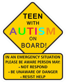 1 Pcs Teen With Autism Awareness - 5 Inches - Car Truck Decal Sticker Alert Responders