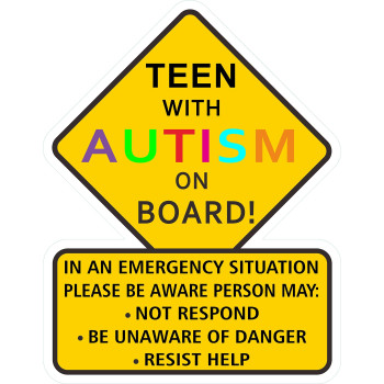 1 Pcs Teen With Autism Awareness - 5 Inches - Car Truck Decal Sticker Alert Responders