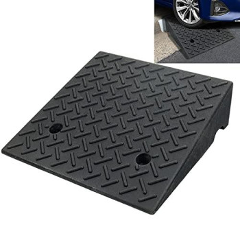 Rubber Curb Ramp 196 A 196 A 6, Portable Heavy Duty Driveway Curb Ramp Shed Ramp Threshold Ramp For Sidewalk Loading Dock Cars Wheelchairs Motorcycle Trucks Scooter Lawn Mower Pets 1 Pcs
