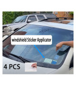 Windshield Sticker Applicator - Static Cling For Stickers, Makes Registration Sticker, Inspection Sticker, City Sticker And Parking Permit Removable(4 Pieces)