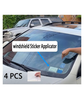 Windshield Sticker Applicator - Static Cling For Stickers, Makes Registration Sticker, Inspection Sticker, City Sticker And Parking Permit Removable(4 Pieces)