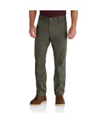 Carhartt Mens Rugged Flex Relaxed Fit Canvas Double-Front Utility Work Pant, Moss, 40 X 36