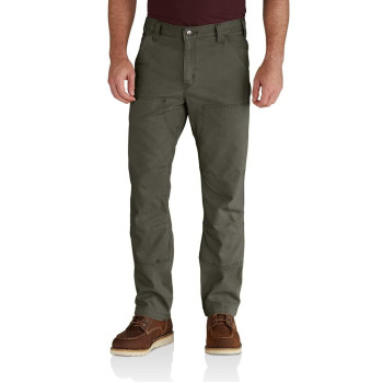 Carhartt Mens Rugged Flex Relaxed Fit Canvas Double-Front Utility Work Pant, Moss, 40 X 36