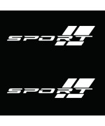 Shenwinfy 2 Pcs 16 Inch White Sport Letter Logo Decal Sticker Fit For All Cars Side