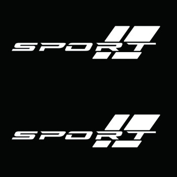 Shenwinfy 2 Pcs 16 Inch White Sport Letter Logo Decal Sticker Fit For All Cars Side