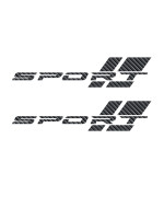 Shenwinfy 2 Pcs 16 Inch Carbon Fiber Sport Letter Logo Decal Sticker Fit For All Cars Side