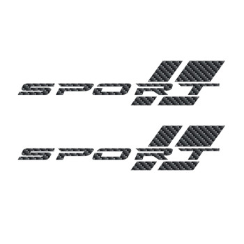 Shenwinfy 2 Pcs 16 Inch Carbon Fiber Sport Letter Logo Decal Sticker Fit For All Cars Side