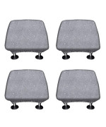 Wirester Set Of 4 Car Seat Head Rest Cover, Protective Fabric Design Cover Decoration For All Cars - Shinning Sliver