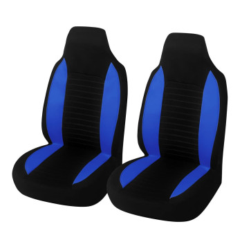 Car Front Seat Covers, Bucket One-Piece Auto Front Seat Protectors, 2Pcs Premium Breathable Vehicle Seat Cushions Airbag Compatible, Car Interior Accessories Universal For Suvs, Trucks, Car (Blue)