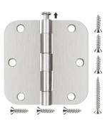 Door Hinges 35 Inch 58 Radius 108 Pack Interior Door Hinges Brushedsatin Nickel Hinges For Doors Silver Hinges For Door Hardware Hinge 3 12 In Bulk Shed Door Hinges,Heavy Duty Steel,Flat Finish