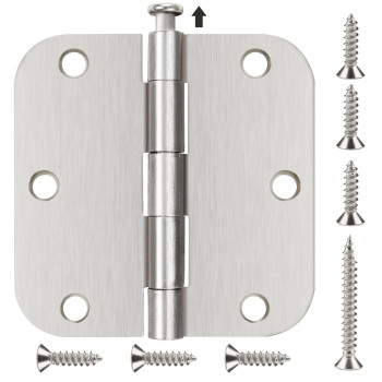 Door Hinges 35 Inch 58 Radius 108 Pack Interior Door Hinges Brushedsatin Nickel Hinges For Doors Silver Hinges For Door Hardware Hinge 3 12 In Bulk Shed Door Hinges,Heavy Duty Steel,Flat Finish