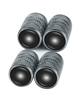 4Pcs Dust Caps With Car Tires, Metal Car Tire Valve Stem Caps, Anti-Corrosion Leak-Proof Screw-On Easy Grip Black