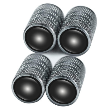 4Pcs Dust Caps With Car Tires, Metal Car Tire Valve Stem Caps, Anti-Corrosion Leak-Proof Screw-On Easy Grip Black