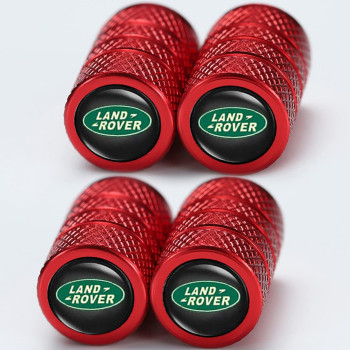 4Pcs Metal Car Tire Valve Caps For Land Rover Tires, Dust With Logo On, Suit Discovery Range Sport Defender Cruiser Lr2 Lr3 Lr4, Anti-Corrosion, Red (Qz001)