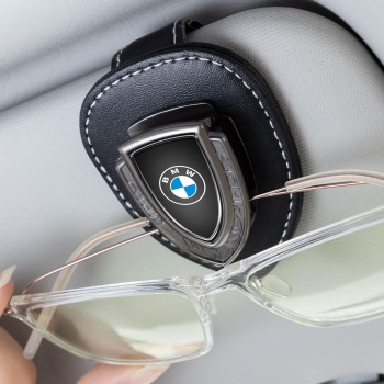 Car Sunglasses Holder For Bmw Suit For 5 6 7 Series X3 X4 X5 X6 M Vehicles, Glasses Holder For Cars With Bmw Logo, Visor Sunglasses Holder For Bmw, Men Women, Clip-On Car Glasses Holder Black