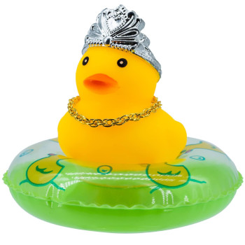 Mumyer Duck Car Dashboard Decorations Rubber Duck Car Ornaments For Car Dashboard Decoration Accessories With Mini Swim Ring Sun Hat Necklace And Sunglasses