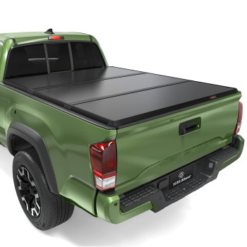 Yitamotor Hard Tri-Fold Truck Bed Tonneau Cover Compatible With 2016-2023 Toyota Tacoma(Excl Trail Edition), Fleetside 5 Ft Bed With Deck Rail System