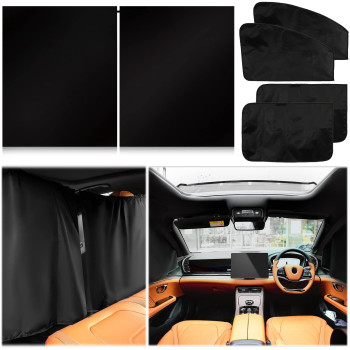 Tallew 5 Pcs Car Window Shades Covers Black Divider Car Curtain Magnetic Privacy Side Sunshade Car Accessories For Men Blackout Shades Window Cover For Toddler Kids Baby Adult Auto Camping Sleeping