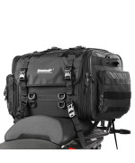 Rhinowalk Motorcycle Travel Luggage, Expandable Motorcycle Tail Bag 60L,Waterproof All Weathertrunkrack Bag With Sissy Bar Straps-Black