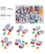 288 Pcs Deutsch Connector Kit 3 Pairs,2 3 4 6 8 12 Pin Grey Waterproof Electrical Connector With Stamped Contacts And Seal Plugs For Truck, Off-Road Vehicles, Agriculture, Marine, Motorcycle Wiring