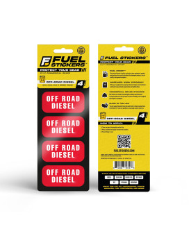 Off Road Diesel Stickers - Tractors, Construction, Agriculture, And Heavy Equipment - Weather Proof, Extreme Stick, Commercial Grade Labels By Fuel Stickers - Usa Made (2X1 Inch), 20 Labels