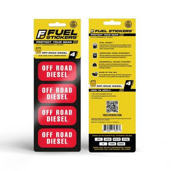 Off Road Diesel Stickers - Tractors, Construction, Agriculture, And Heavy Equipment - Weather Proof, Extreme Stick, Commercial Grade Labels By Fuel Stickers - Usa Made (2X1 Inch), 20 Labels