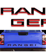 Tailgate Inserts Letters Compatible For Ranger 2019 2020 2021 2022 2023, 3D Raised Strong Adhesive Decals Letters, Tailgate Emblems Inserts Letters - Black With Red Outline