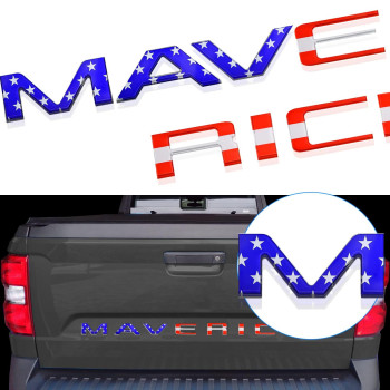 Tailgate Inserts Letters Compatible For 2022 2023 Maverick Accessories, 3D Raised Tailgate Letters With Strong Adhesive American Flag