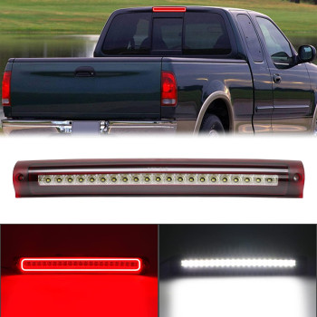 R&F Auto F1 Style Strobe Led Third Brake Light Replacement For F150 (1997-2003), F250 (1997-1999), Excursion (2000-2005) Roof Cargo Lights High Mount Stop Lamp With Seal Foam Gaskets Red Clear Lens