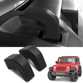 Dkmght Factory Bumper Tow Hook Covers 2Pack For Jeep Wrangler Jk Jl Gladiator Jt 2007-2022 Front Bumpers, Adds Cushioned Grip To Tow Strap Recovery (Black)