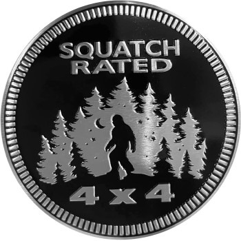 Squatch Badge Rated Car Emblem, 4 X 4 Metal Automotive Bigfoot Badge 3D Metal Car Badges Emblems Round Emblem Decals Car Badge Decals Stickers Compatible With Jeep Wrangler Vehicles Trucks Suv