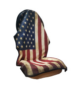 Loyagour Car Seat Cover Protector Front Seats Only,Waterproof Cooling Bucket Towel Seat Covers For Trucks Suv Jeep,Automotive Vehicles Seat Cover Protectors(American Flag)