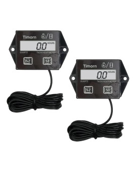 Small Engine Tachometer Hour Meter: Timorn Digital Inductive Rpm Gauge Tiny Tach Hr Meter For Dirt Bike Chainsaw Lawn Mower Generator Motorcycle Boat Marine Outboard (2 Pack)