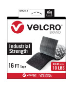 VELCRO Brand Heavy Duty Tape | 16 Foot Roll | Strong Sticky Back Adhesive Holds up to 10 lbs | Industrial Strength Fasteners for Indoor or Outdoor Use | 1-1/2in Width, Black (VEL-30838-USA)