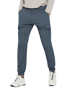 Puli Hiking Joggers Men Casual Slim Fit Cargo Pants Waterproof Trousers With Pockets Lightweight Quick Dry Cycling Denim Blue 30