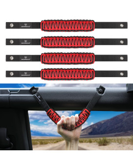 Seven Sparta 4 Pack Roll Bar Grab Handles Compatible With Ford Bronco 2021 2022 2023 24 Door, Paracord Grip Handle, Bronco Interior Accessories (Not Fit Bronco Sport)