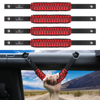 Seven Sparta 4 Pack Roll Bar Grab Handles Compatible With Ford Bronco 2021 2022 2023 24 Door, Paracord Grip Handle, Bronco Interior Accessories (Not Fit Bronco Sport)