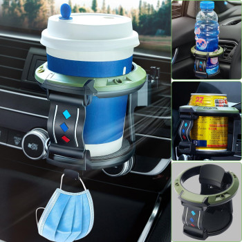 Universal Car Drink Holdercup Holder, Adjustable Car Air Vent Holder With 75 Cm Diameter, Drinks Holder, Bottle Holder, Can Holder, Cup Holder For Soft Drinks, Water, Coffee (Army Green)