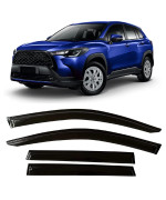 Zzdsnj Rain Guard 4-Piece For 2022 Toyota Corolla Cross L Le Xle Windows Visor Shield Shade Smoke