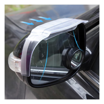 2Pcs Car Rear View Mirror Rain Eyebrows With Air Guide Opening, Rainproof Pvc Auto Side Mirror Guard, Waterproof Rearview Mirror Smoke Cover, Car Accessories For Truck, Suv, Car (Transparent-1)