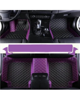 Enheng Custom Leather Waterproof Car Floor Mats For 97% Sedan Suv Sports Car Black Beige Mens Womens Vehicle Pads Mat (Black+Purple)