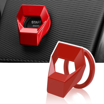 Jeseny Universal Engine Startstop Button Cover, Aluminum Alloy Car Power Control Trim, Push To Start Button Cover Key Protective Cover For Civic Crv Xrv Challenger Charger Chr (Red)